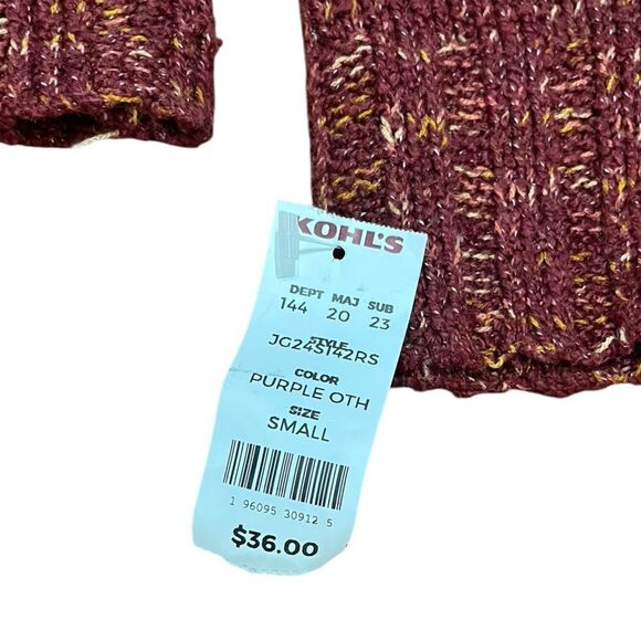 Juniors' SO® Cropped Mockneck Spacedye Sweater, Size S, NWT - Picture 9 of 9